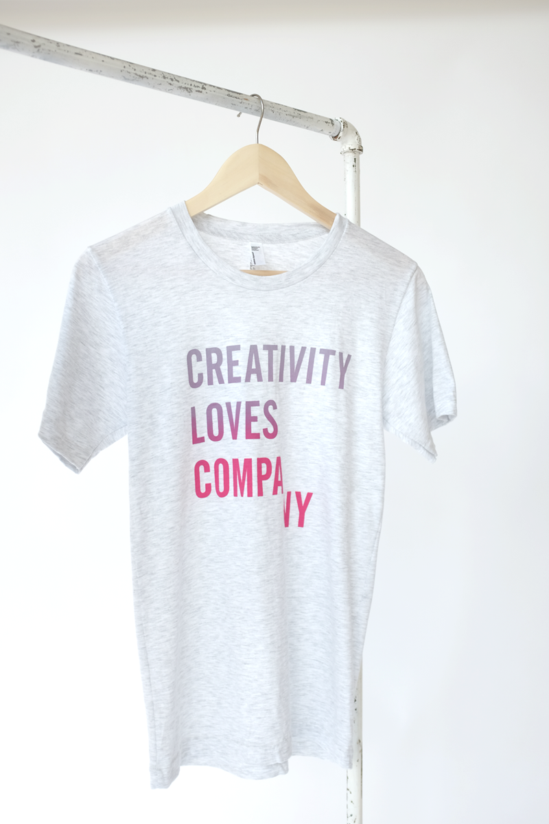 Creativity Loves Company T-Shirt - Pink Gradient