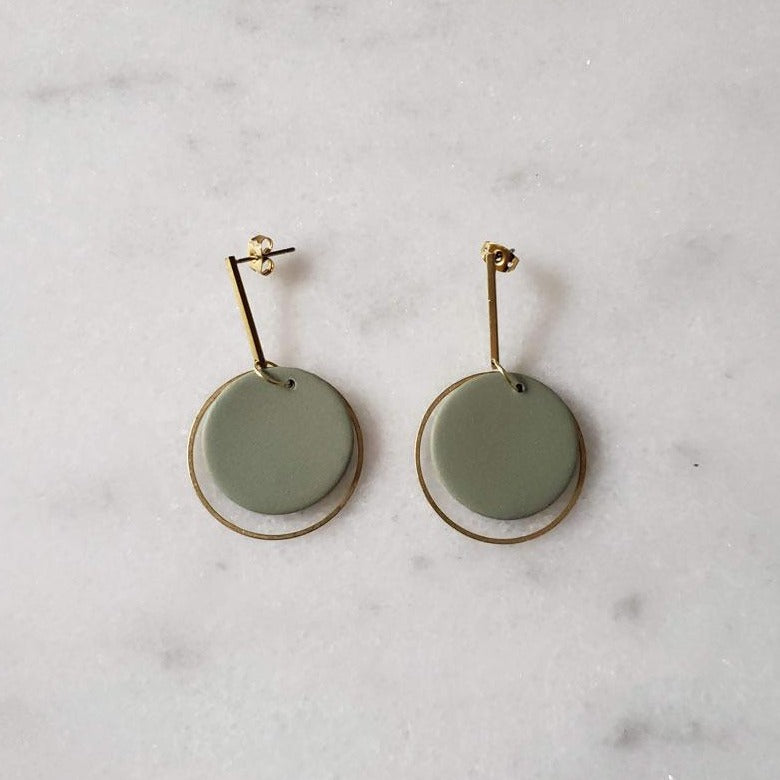 Clay and Brass Earrings