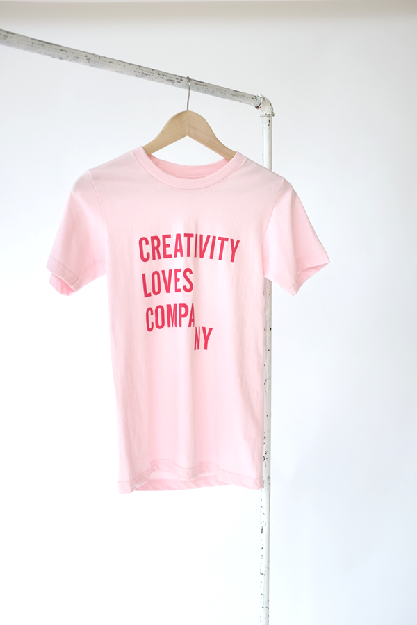 Creativity Loves Company T-Shirt - Pink + Red